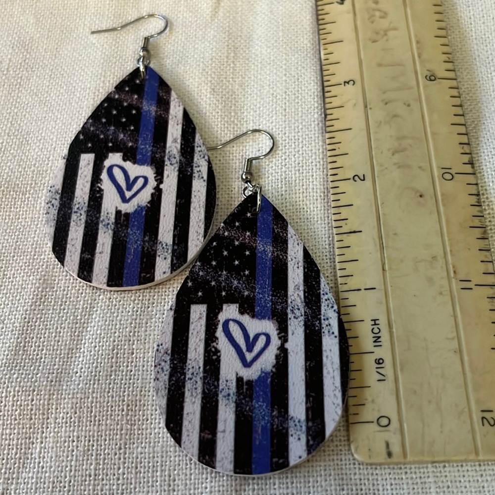 Patriotic Pleather Printed Earrings.